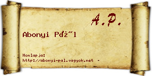 Abonyi Pál névjegykártya