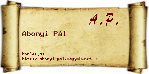 Abonyi Pál névjegykártya