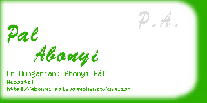 pal abonyi business card